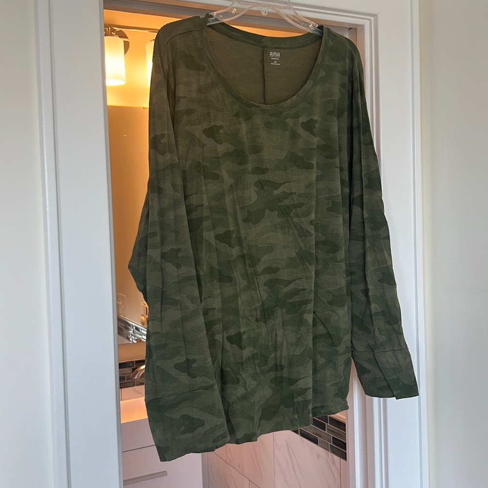 Ana Camo Long Sleeve Top